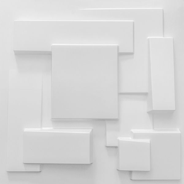 Placa 3D Adesiva Cidades Branca 50 x 50