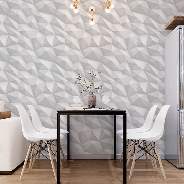 imagem de papel de parede texturizado branco na cozinha