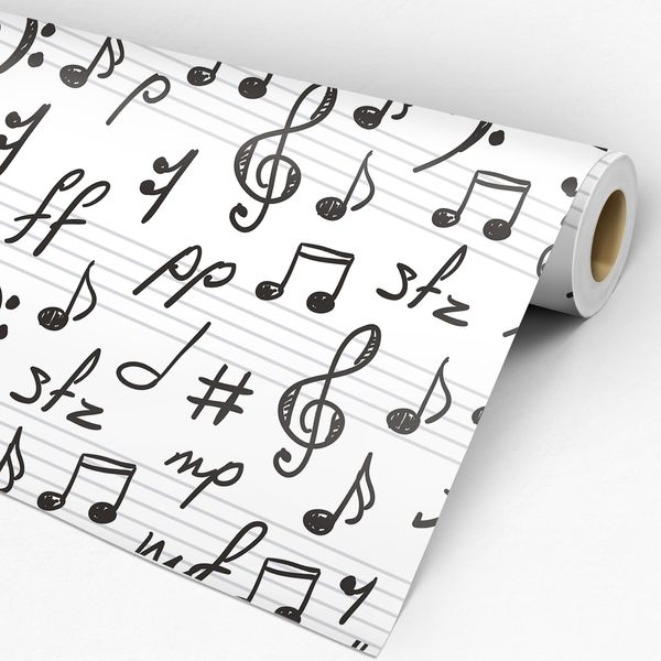 Rolo de papel de parede de claves de músicas