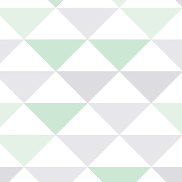 Papel de Parede Adesivo Geométrico Triângulos Verde e Cinza