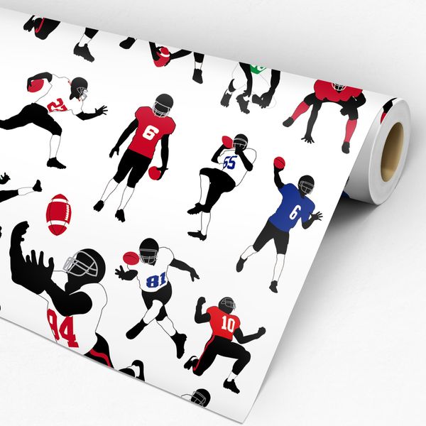 Rolo de papel de parede adesivo com ilustração de jogadores de futebol americano