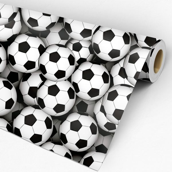 Rolo de Papel de parede adesivo com estampa de bola de futebol