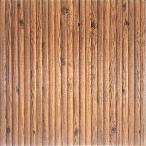 Papel de parede ripado estilo tábuas de madeira alaranjado