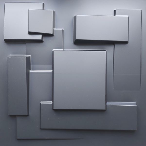 Placa 3d preta para parede minimalista e futurista