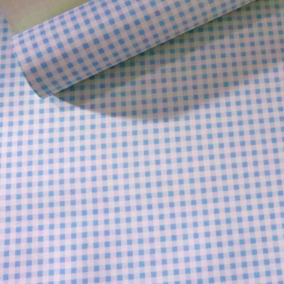 Papel de Parede Infantil Quadriculado Azul - Medidas: 10 metros x 53 cm