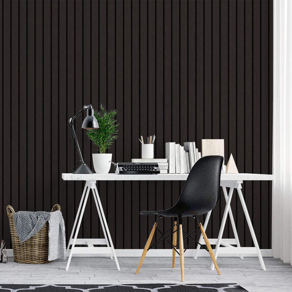 Papel de Parede Adesivo Madeira Tabaco Estilo Ripa - Medidas: 48 x 300 cm