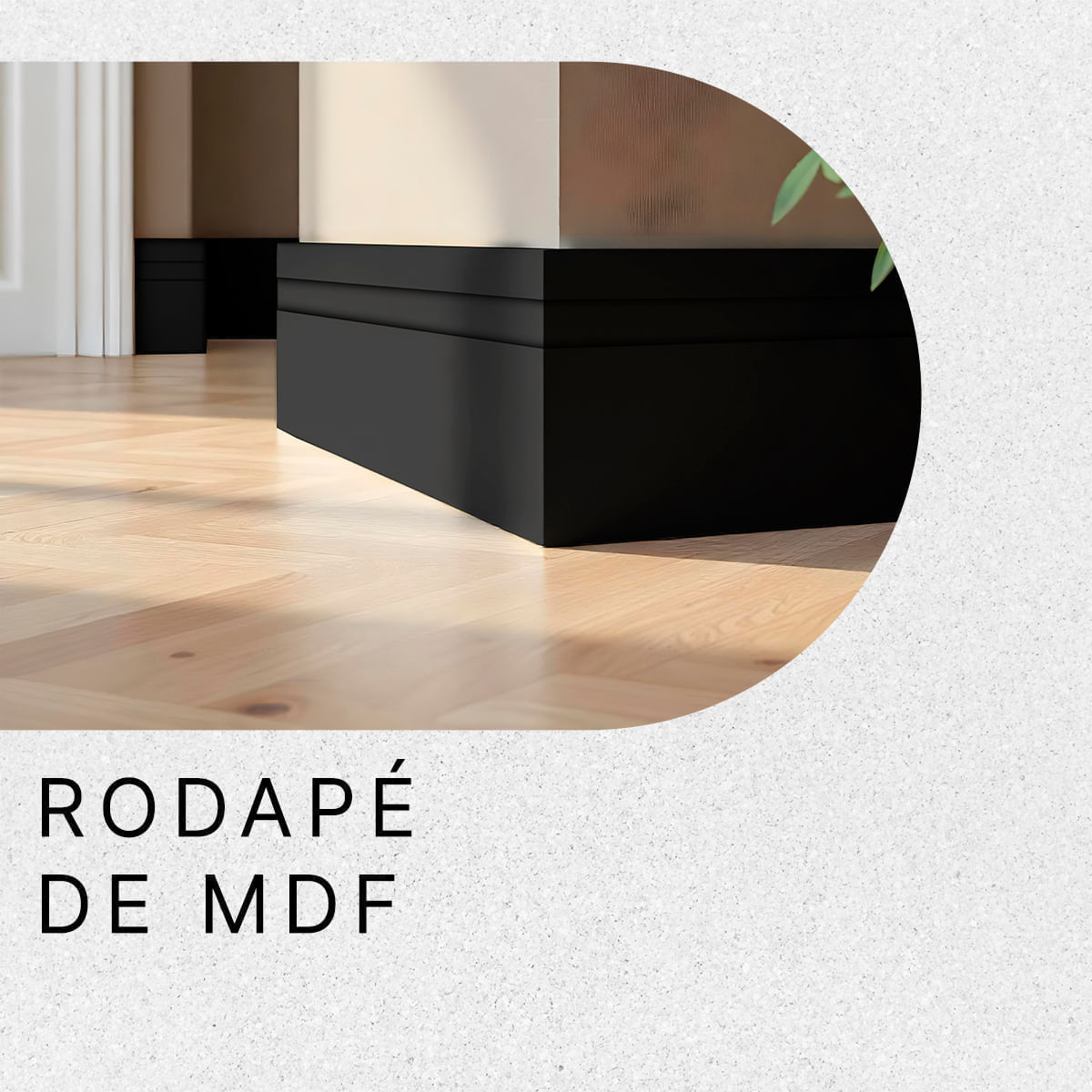 Rodapé Frisado de MDF de 10 cm em Barra de 1,80 Metros - Cor: Preto