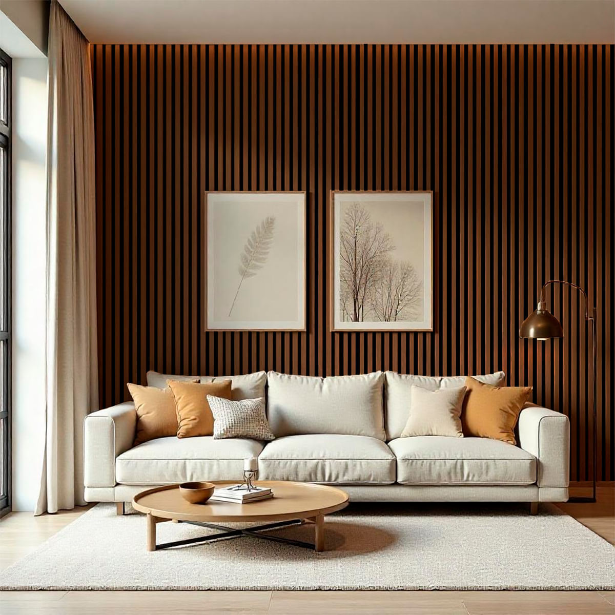 Painel Ripado Flexível Adesivo Decorativo Amadeirado 10 cm x 10 Metros - Cor: Tabaco